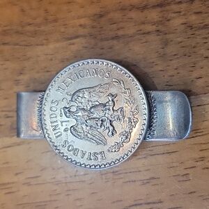 Vintage Mexican Silver Coin Money Clip